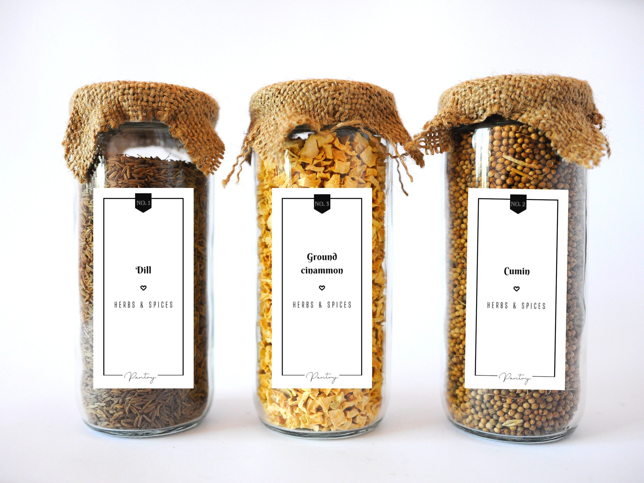 Pantry Jar Labels Templates, Minimalist Kitchen Organisation, Various Size Editable and