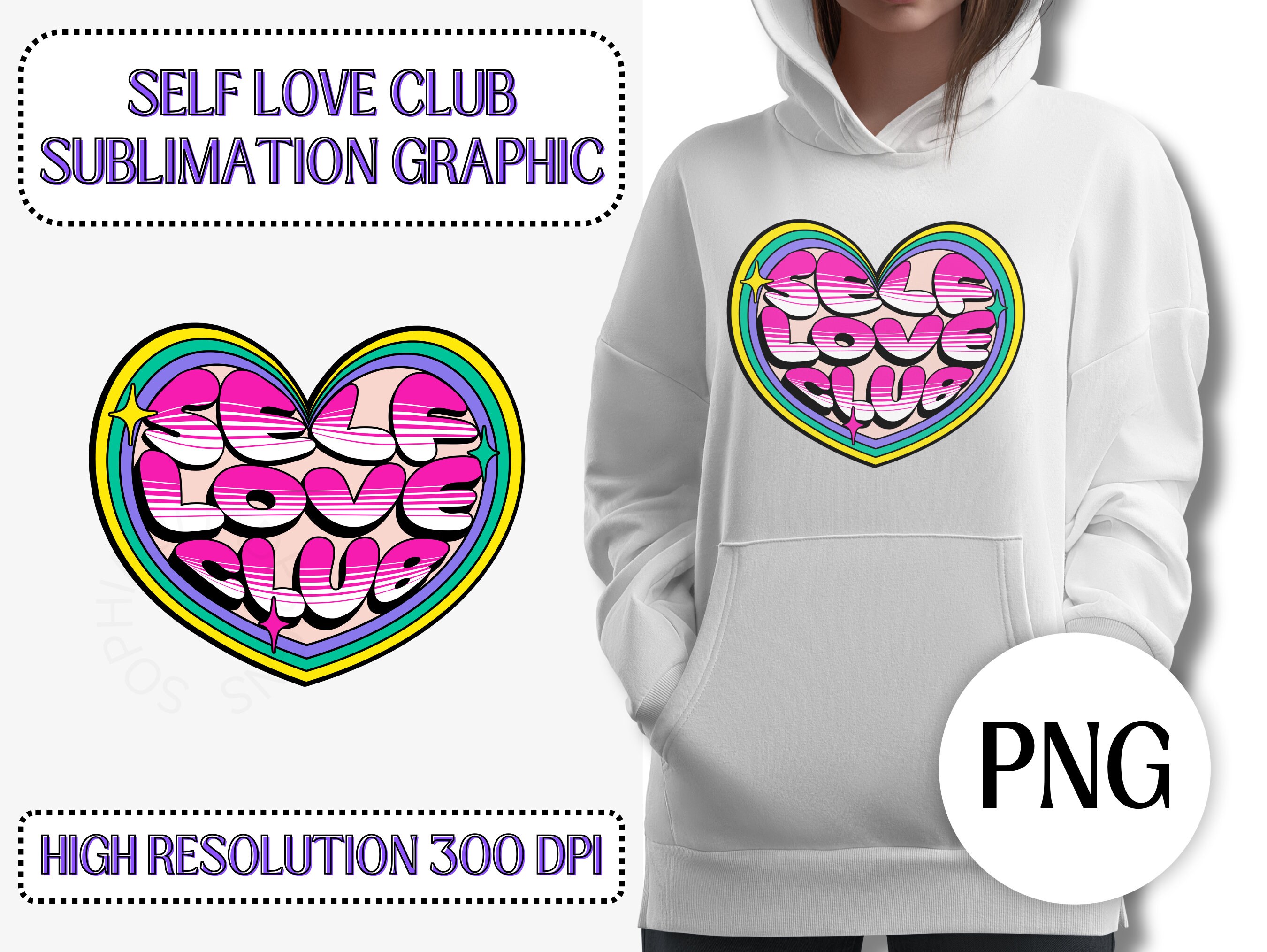 Self Love Club Retro Png Groovy Valentines Png Mental Health - Etsy