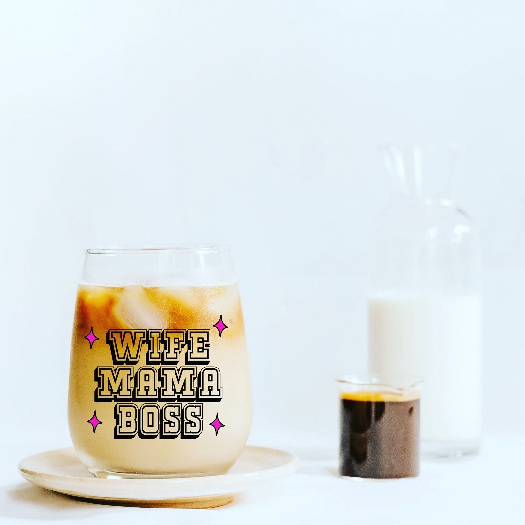 Wife Mama Boss Libbey Glass SVG: 16oz Can Wrap (digital Download) - Etsy