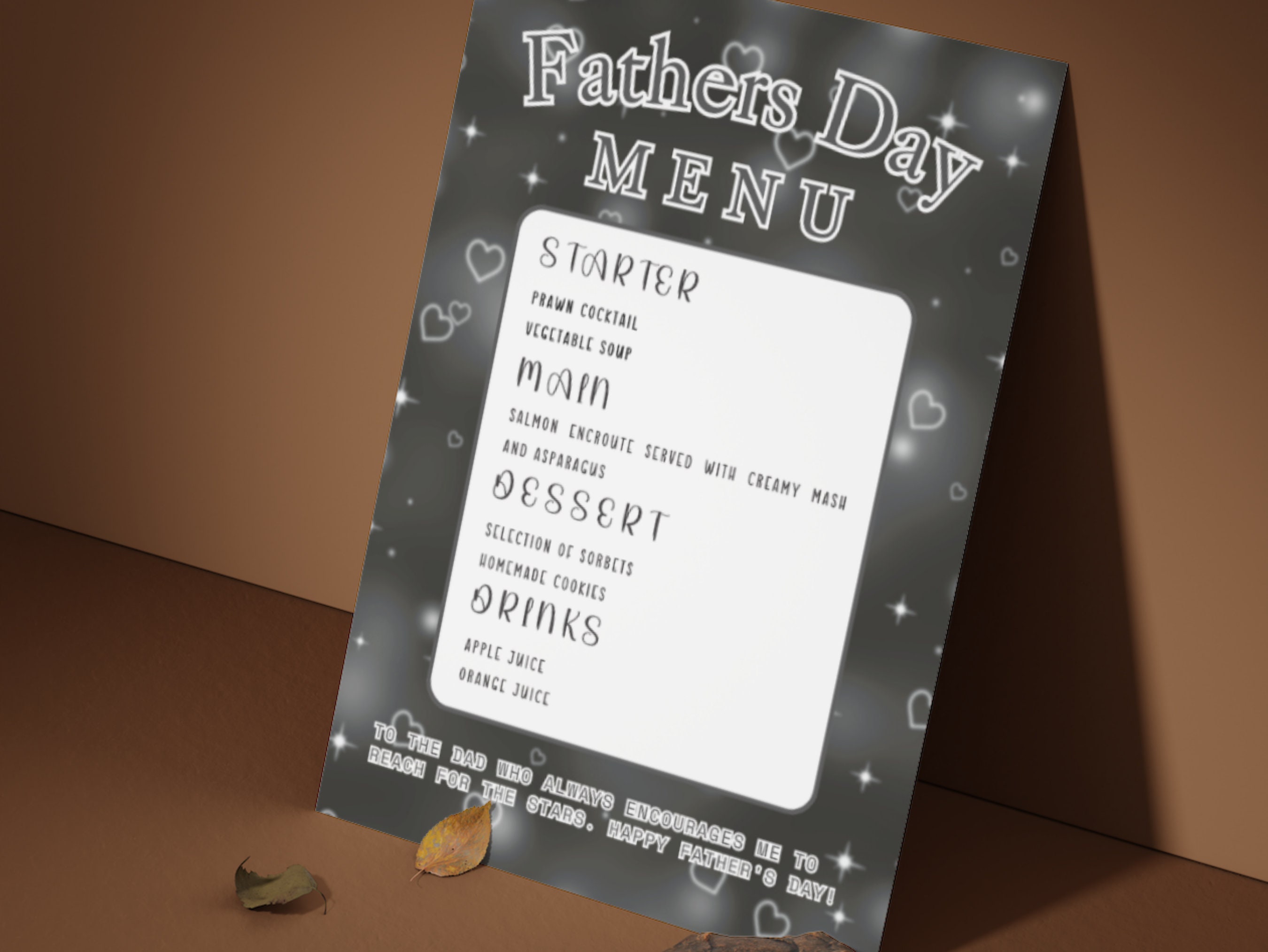 Custom Father's Day Menu Template: Editable Canva Printable (instant ...