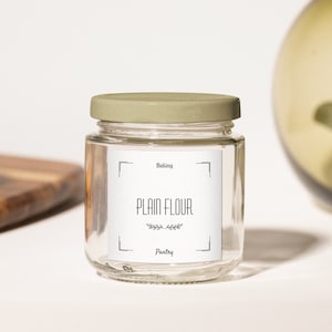 Pantry jar labels templates, minimalist kitchen organisation, various size editable, print ready templates, instant digitial download