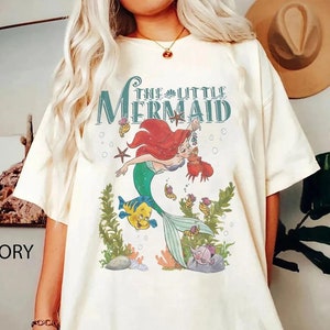 Retro Vintage Ariel The Little Mermaid Shirt, Ariel Mermaid Shirt, Disney Princess Shirt, Vintage Retro Ariel Shirt, Ariel Flounder Shirt