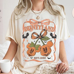 Vintage Disneyland Halloween Shirt, Disneyland est 1955, Mickey Minnie Pumpkin Shirt, Disney Halloween Trip shirt, Halloween Family Vacay