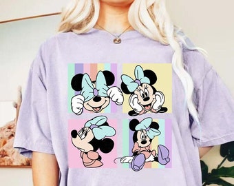 Camisa retro de Minnie Mouse, camisa de viaje de Minnie Mouse, camisa de viaje de niña de Disney, camisa vintage de Disney, camisa de Disneyland, camisa de colores cómodos