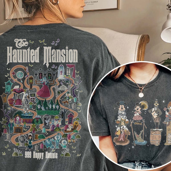 Vintage La camisa de la mansión encantada, sala de estiramiento, la camisa de la mansión encantada 1969, camisa de Halloween de Disneyland, Halloween vintage