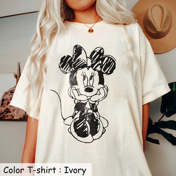Disney Comfort Colors Shirt, Minnie Sketch Shirt, Disney Shirts, Vintage Minnie Shirt, Minnie Mouse Shirt, Disneyland Comfort Color Shirt