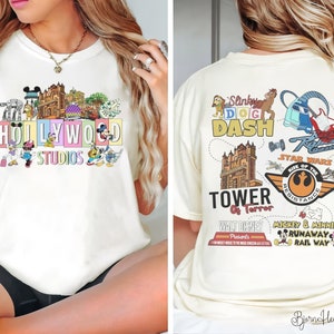 Vintage Hollywood Studios Two-Sided Shirt, Disney Comfort Color Shirt, Hollywood Studios Family Shirt, Disney Park Shirt, Tower of Terror