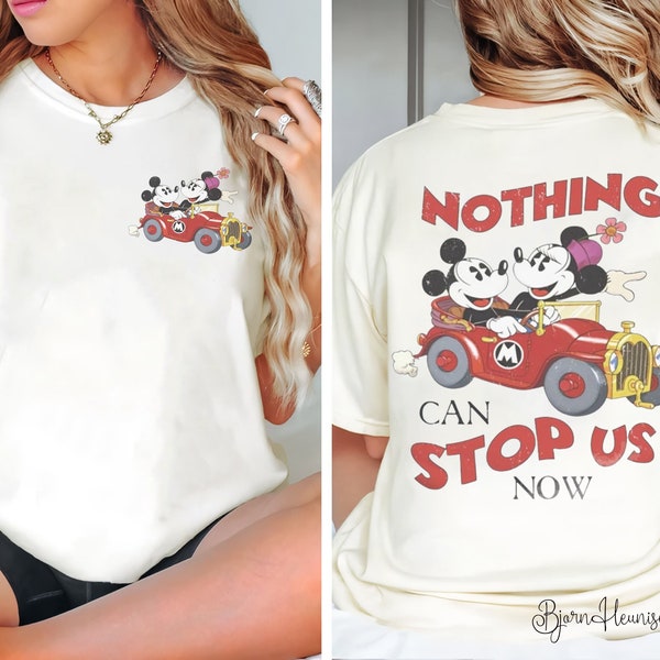 Retro Mickey and Minnie's Runaway Railway Nothing Can Stop Us Now Shirt, Runaway Railway Two-Sided Shirt, Mickey Railway Shirt, Disney Shirt