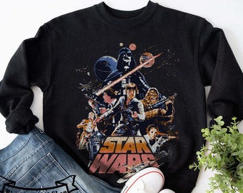 Retro Starwars Sweatshirt, May the Force Be With You, Star Wars Hoodie, Star Wars Family, Mandalorian, This is the Way, Disney World Hoodie