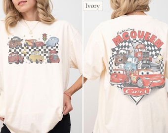 Chemise Rétro Lightning Mcqueen, Chemise Cars Disney, Chemise Car Pixar, Chemise Anniversaire Voitures, Personnages De Voitures, Chemise Tow Mater, Sally Cars Pixar
