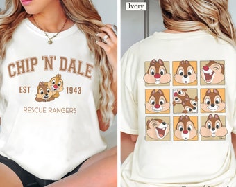 Chip and Dale Comfort Color Shirt, Chip N Dale Shirt, Double Trouble Chip and Dale Shirt, Chip and Dale Rescue Rangers, Pixar Shirt