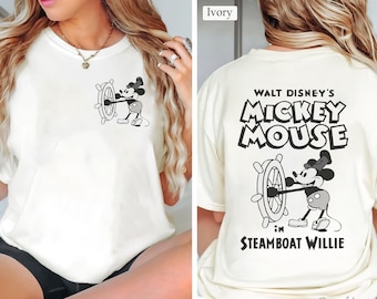 Steamboat Mickey Two-Sided Shirt, Steamboat Mouse Comfort Color Shirt, Mickey Boat Shirt, Mickey 1928 Shirt, Disneyland Shirt