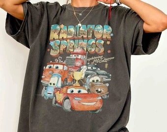 Retro Vintage Radiator Springs Cars Movie Shirt, Lightning McQueen Shirt, Cars Movie Disney Shirt, Disney Family Trip Shirt