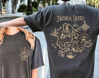 Disney Neverland Shirt, Neverland Map Shirt, Peter Pan Shirt, Tinker Bell Shirt, Darling Flight Neverland Shirt
