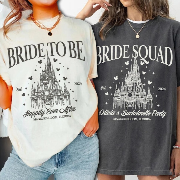 Aangepaste Disney vrijgezellenfeest shirt, bruid als shirt, bruid Squad, Minnie bruid shirt, Disney team bruid shirt