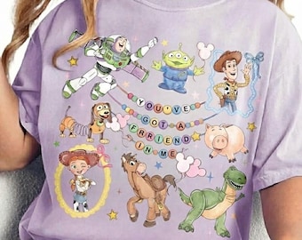 Retro Comfort Color Coquette Disney Toy Story You've Got A Friend In Me Tee, Toy Story Characters Tee, Disneyland Trip, Toy Story Land Shirt