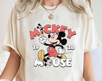 Camisa vintage de Mickey Mouse est 1928, camiseta gráfica de Mickey, camisa de viaje de ratón, camisa de Disneyland, camisa de vacaciones de Disney