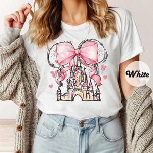 Retro Minnie Mouse Castle Coquette Bow Shirt, Coquette Disneyland Shirt, Disney Trip Shirt, Magical Kingdom Shirt