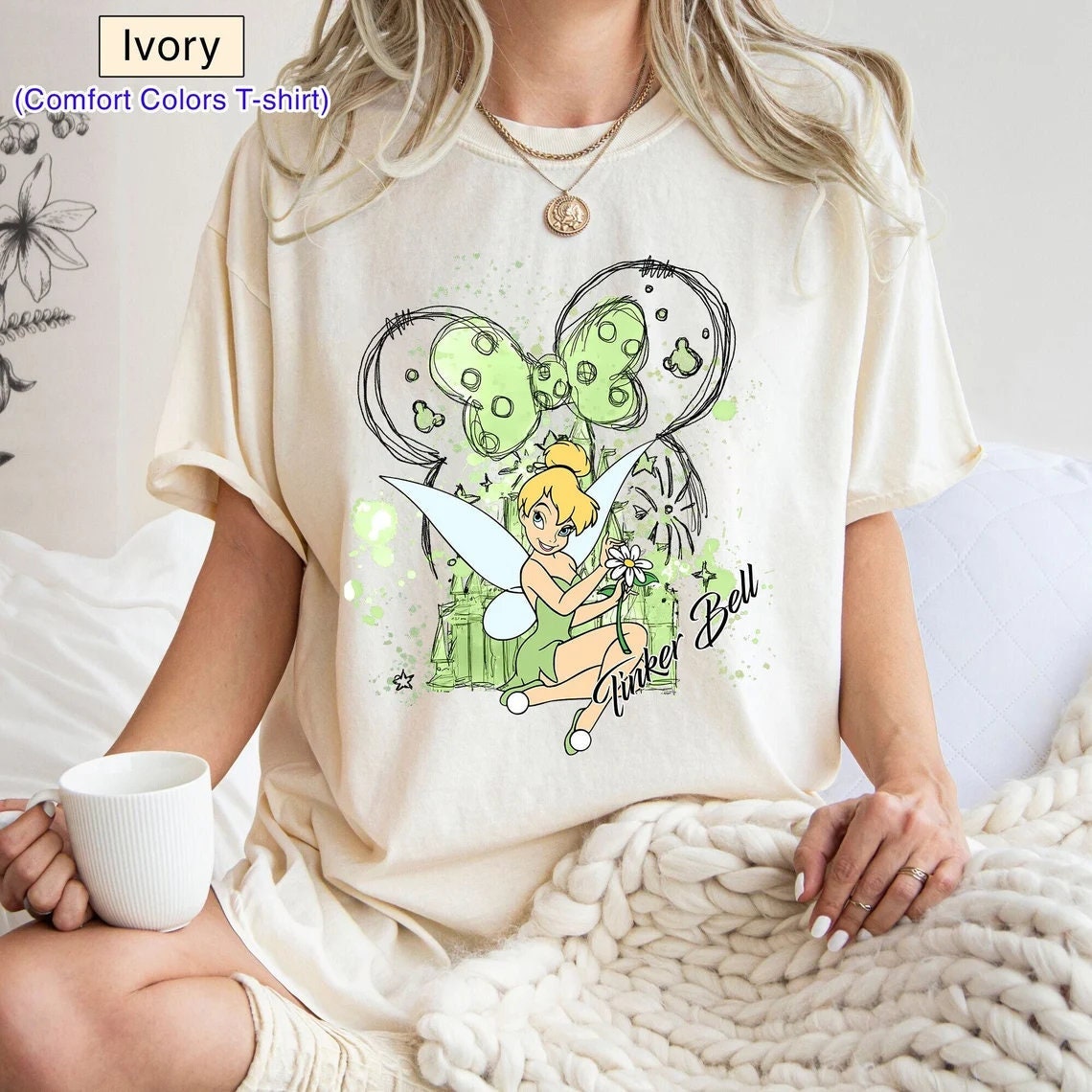 Disney Castle Watercolors Tinker Bell Shirt, Tinkerbell Neverland