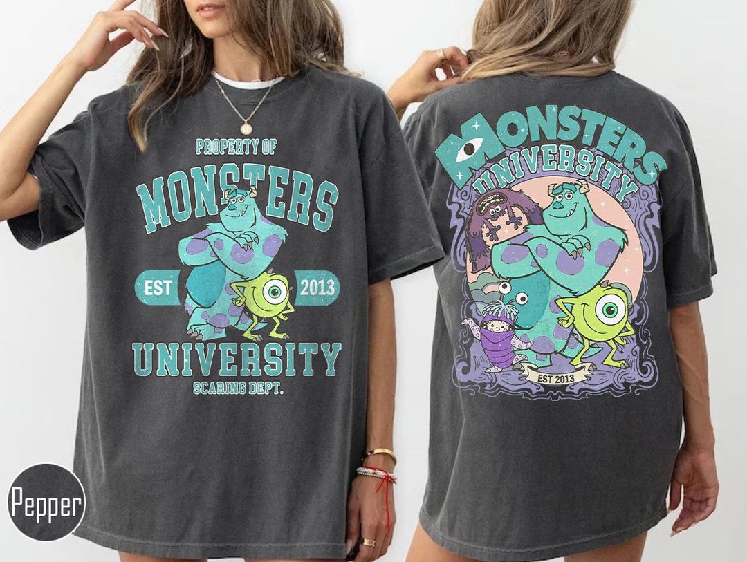 Disney×Pixar モンスターズインク選べる2枚Tシャツ海外男女兼用 ヴィンテージ 両面モンスターズインク コンフォートカラーシャツ