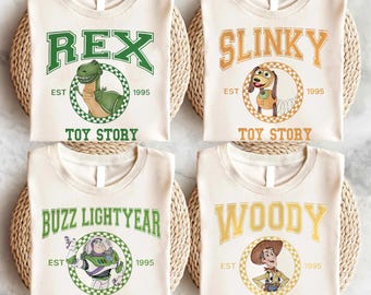 Toy Story Characters Shirt, Buzz Woody Rex Slinky Shirt, Retro Toy Story Family Shirt, Disney Pixar Trip Tee, Disney Matching Shirt