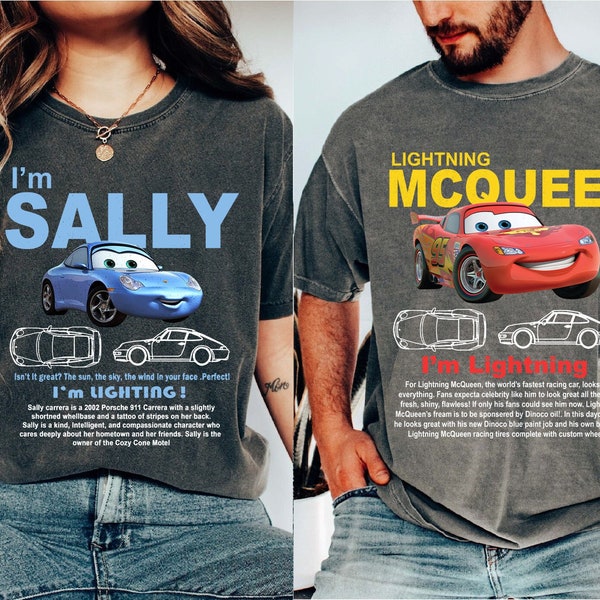 Disney Pixar Cars Matching Shirt, L. Mcqueen and Sally Couple Shirt, Kachow Shirt, Im Lightning Sally Cars Shirt, Cars Movie Shirt