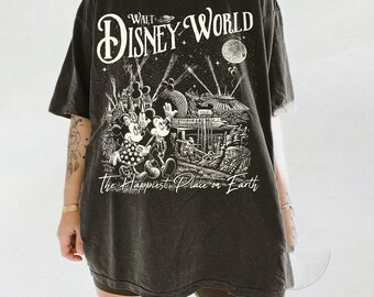 WDW The Happiest Place One Earth Shirt, Retro Walt Disney World Shirt,  Magical Castle Shirt, Disney Vacation Shirt