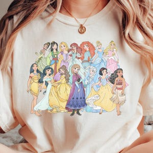 Retro Disney Princess Shirt, Cinderella Snow White Ariel Belle Rapunzel, Disneyland Shirt, Princess Trip Shirt, Disney Vacation Shirt