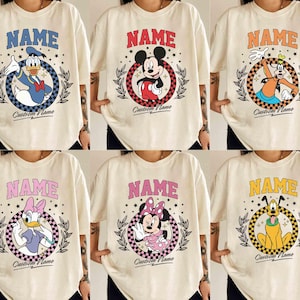 Custom Retro Vintage Disney Character Checkered Shirt, Mickey Checkered Shirt, Disneyland Trip Shirt, Disney Family Vacation Shirt