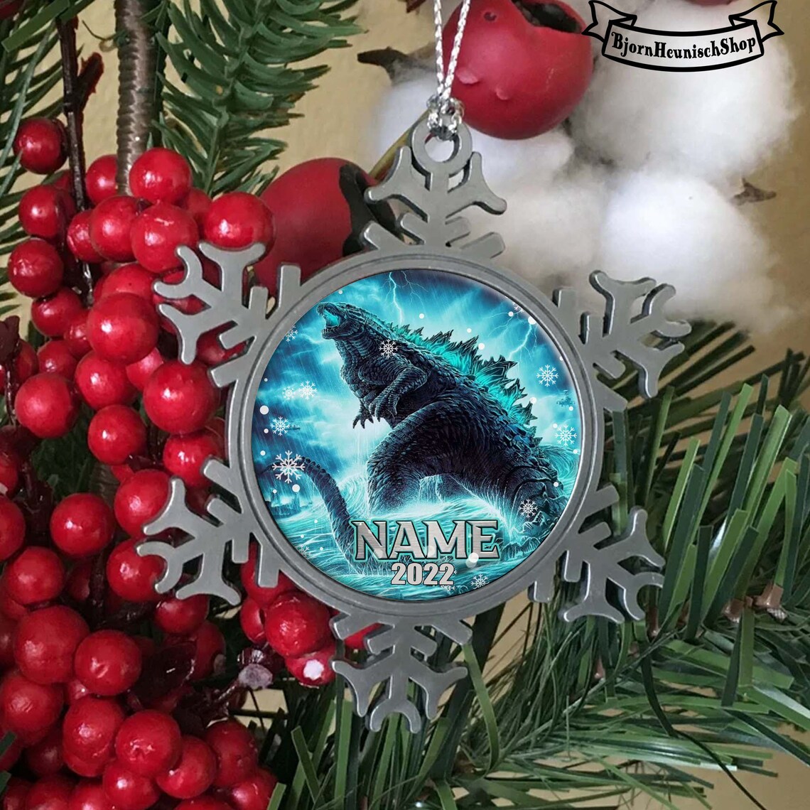 Customize Godzilla Ornament Personalized Godzilla Ornament Etsy