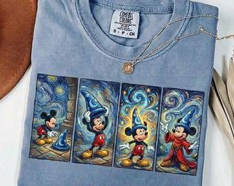 Comfort Color Vintage Walt Disney Fantasia Mickey Shirt, Fantasia Mickey Shirt, Mickey Sorcerer Tee, Disneyland Family Matching Shirt