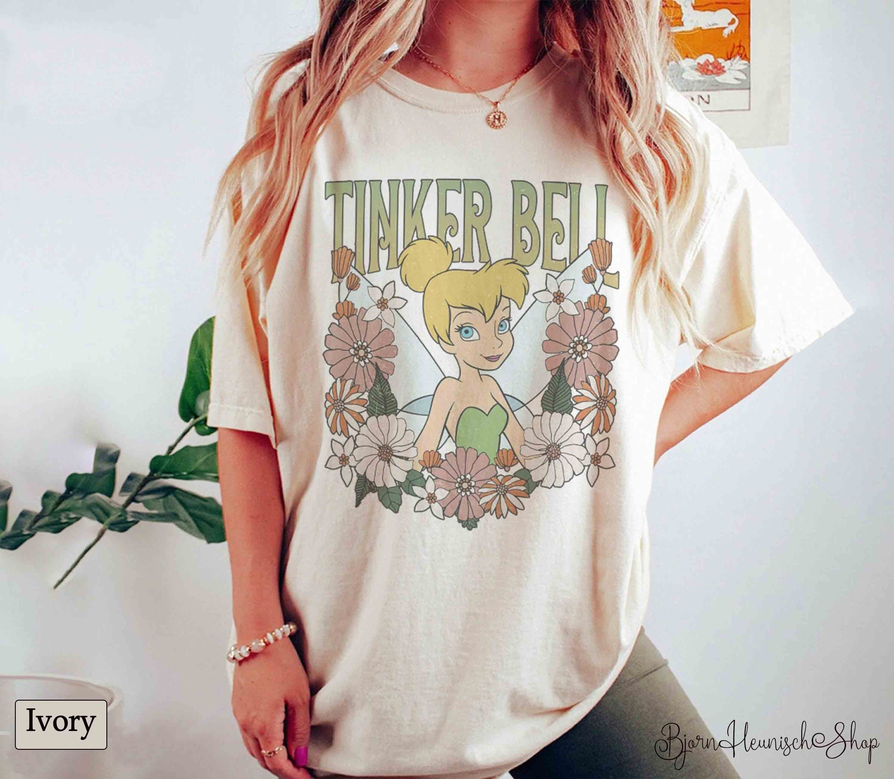 Tinker Bell Shirt, Tinkerbell Floral Comfort Color Shirt