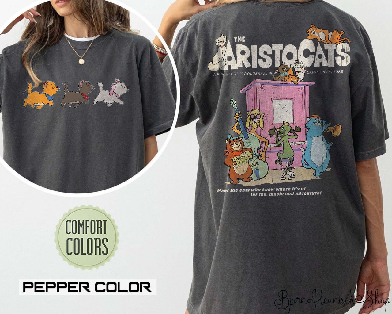 Retro Aristocats Shirt, Aristocats Two-sided Shirt, Marie