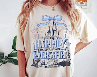 Reach Out And Find Your Happily Ever After Shirt, Disney Theme Park Shirt, Disney Fireworks Shirt, Disney Coquette Bow Shirt