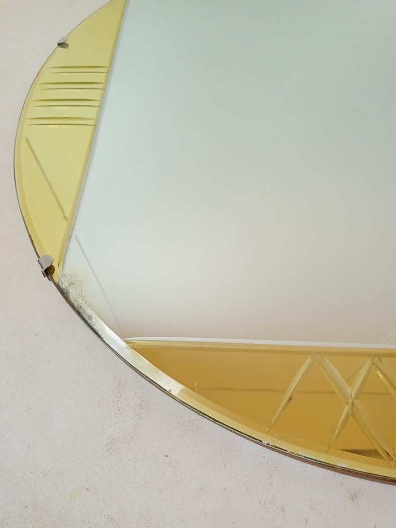 Original Vintage Art Deco Wall Mirror 60cm Round UK Etsy