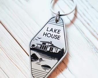 Lake House Keychain | Vacation Home | Metal Enamel Key Chain