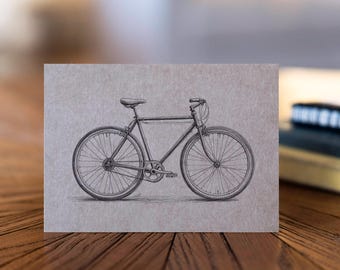 Vintage Bicycle Style Kraft Notecards with Envelopes - Stationary Set