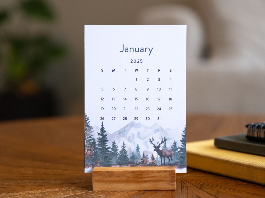 2025 Mini Office Desk Calendar Forests - Etsy