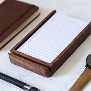 To Do List | Task Cards | Planner | Desk Organizer | Black Walnut Wood Trays | Modern Hardwood Decor