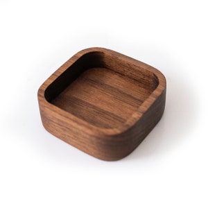 Wood Ring Tray Jewelry Box Dish Hardwood Holder No Personalization