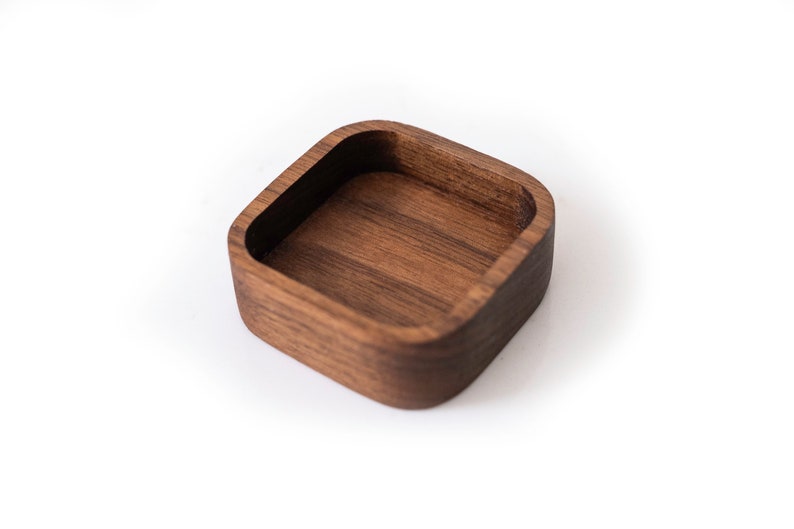 Wood Ring Tray Jewelry Box Dish Hardwood Holder No Personalization