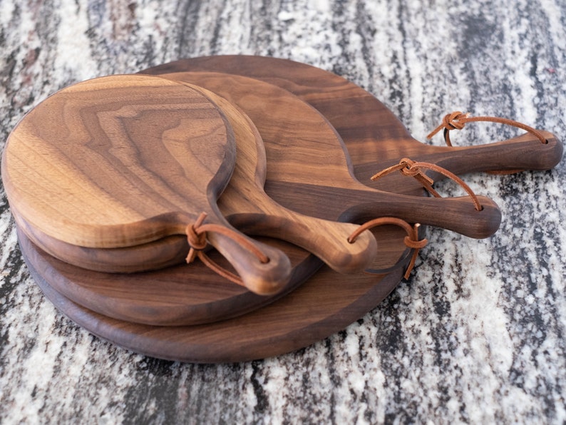 Round Charcuterie & Cheese Boards Circle Black Walnut image 4