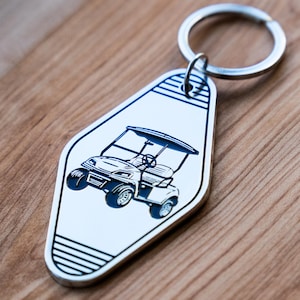 Golf Cart Keychain | Golfer Gift | Metal