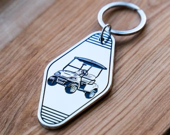 Golf Cart Keychain | Golfer Gift | Metal