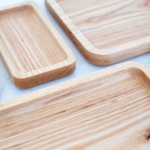 White Ash Wood Catch Trays  | Modern Hardwood Valet & Catch All Decor