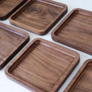 Black Walnut Wood Trays  | Modern Hardwood Valet & Catch All Decor