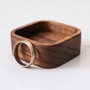 Wood Ring Tray Jewelry Box Dish Hardwood Holder image 3