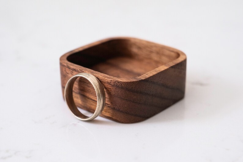 Wood Ring Tray Jewelry Box Dish Hardwood Holder image 3
