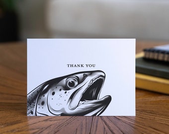 Fly Fishing Thank You Cards - 24 Cards With Envelopes - Stationary Set - Fisherman Gift