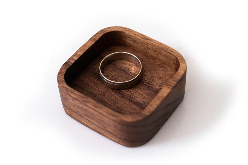 Wood Ring Tray Jewelry Box Dish Hardwood Holder image 1
